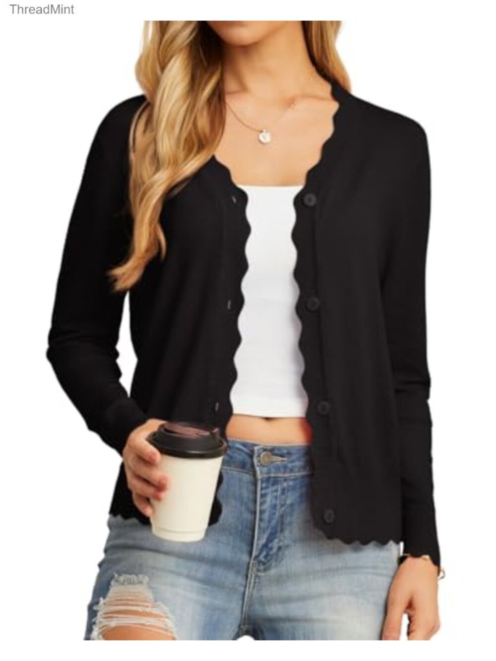 Lightweight Long Sleeve V-Neck Button Down Ribbed Knit Cardigan